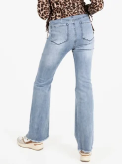 Vale Denim Jeans donna slim fit con finale sfrangiato a zampa