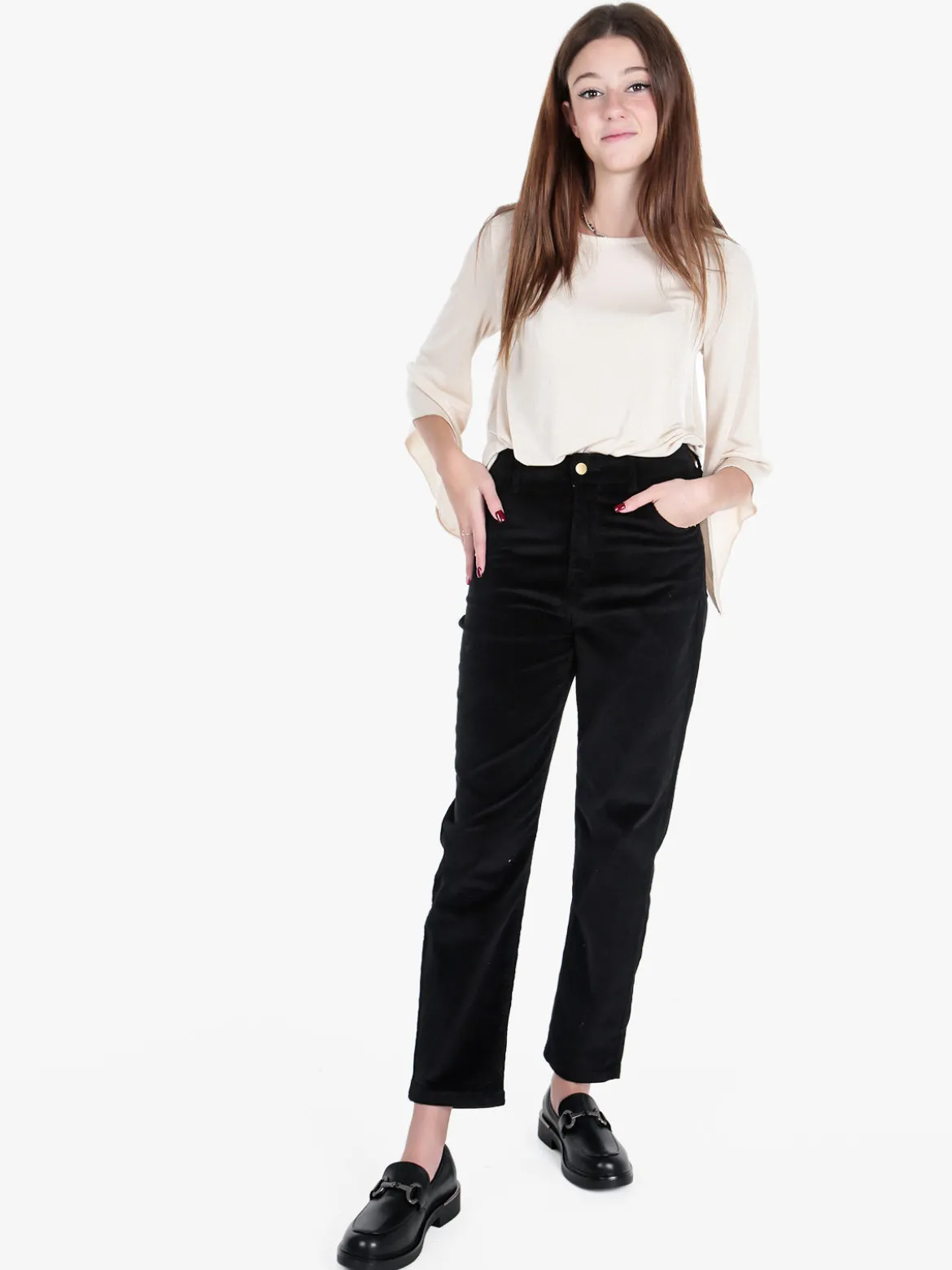 Vale Denim Pantaloni donna in velluto a coste