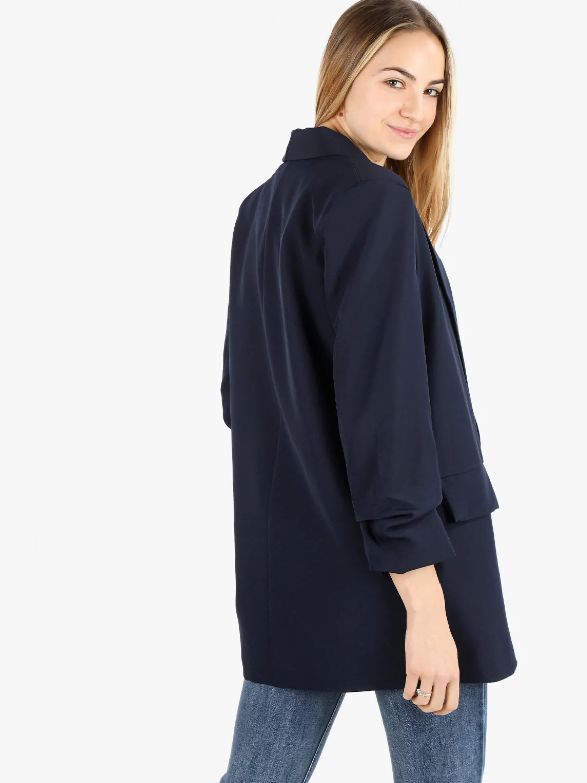 Vanita Blazer donna aperto con maniche arricciate