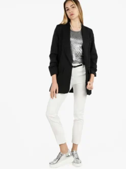 Vanita Blazer donna aperto con maniche arricciate