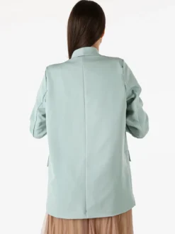 Vanita Blazer donna aperto con maniche arricciate - acqua marina