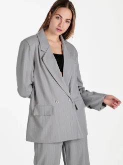 Vanita Blazer donna gessato con chiusura a doppio petto