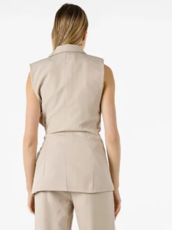 Vanita Gilet donna con dettaglio dorato - beige