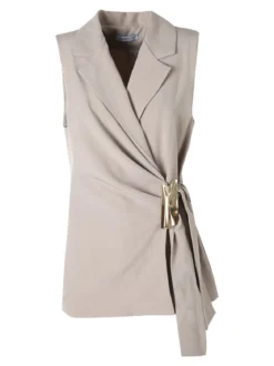 Vanita Gilet donna con dettaglio dorato - fango
