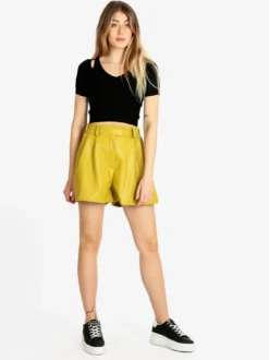 Vanita Shorts da donna in ecopelle