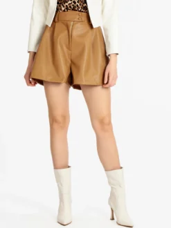 Vanita Shorts da donna in ecopelle