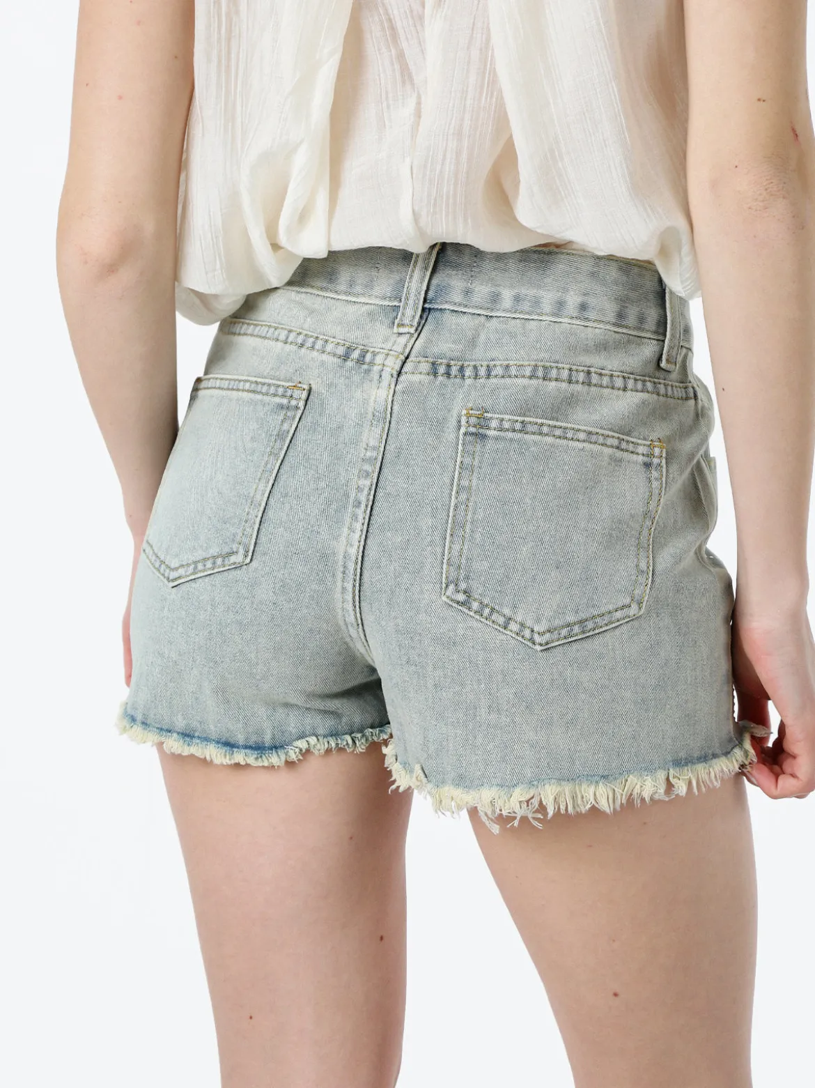 Vanita Shorts in jeans da donna con microborchie sfrangiati sul finale - jeans