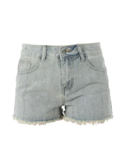 Vanita Shorts in jeans da donna con microborchie sfrangiati sul finale - jeans