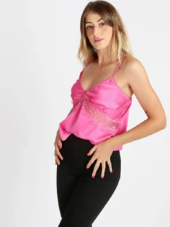 Vanita Top donna effetto raso