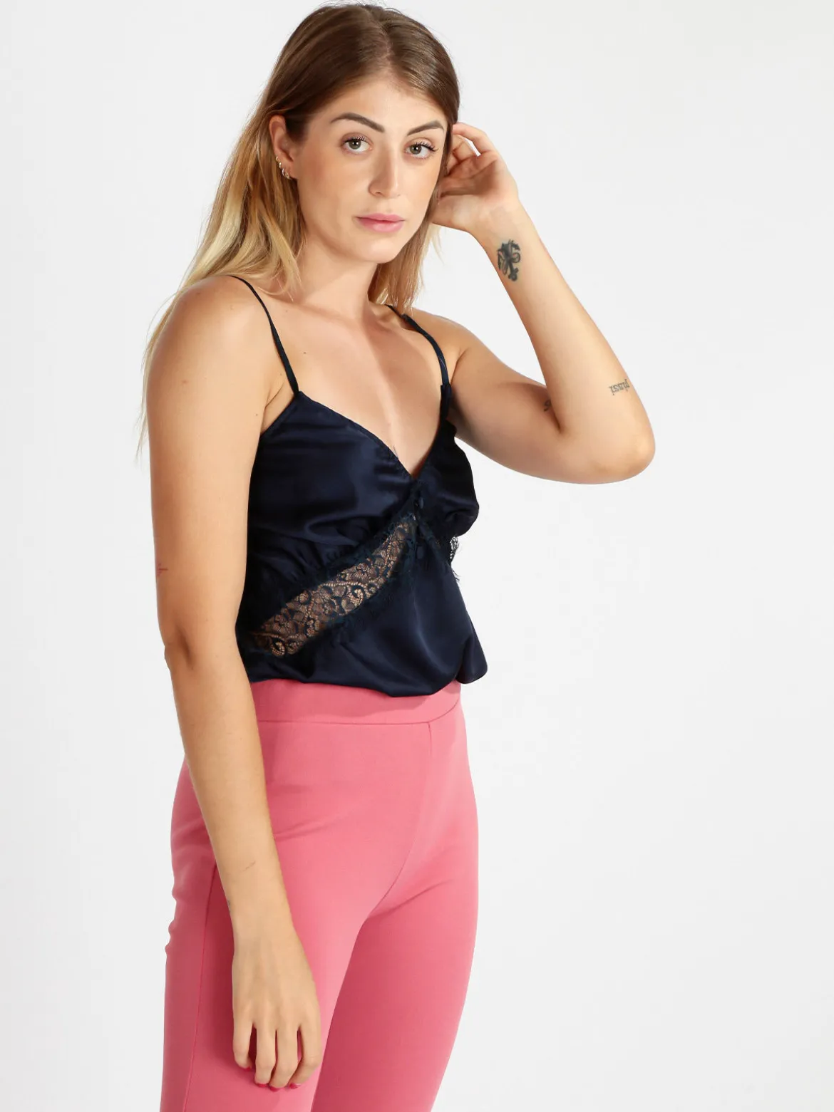 Vanita Top donna effetto raso