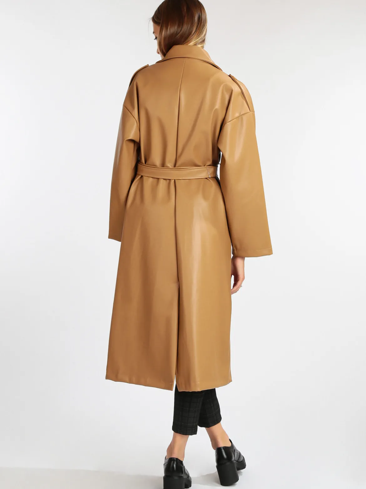 Vanita Trench lungo in ecopelle
