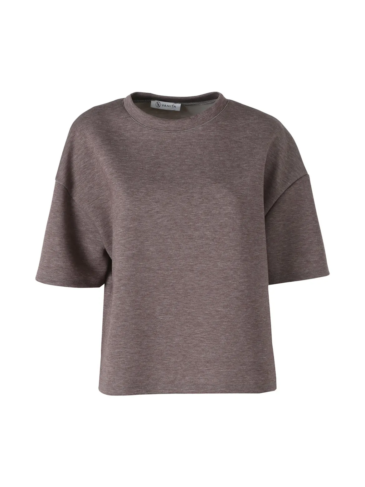 Vanita T-shirt donna oversize in felpa - moro