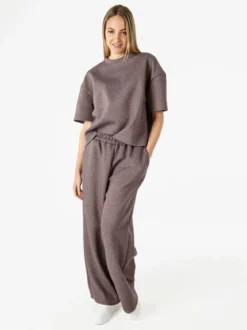 Vanita T-shirt donna oversize in felpa - moro
