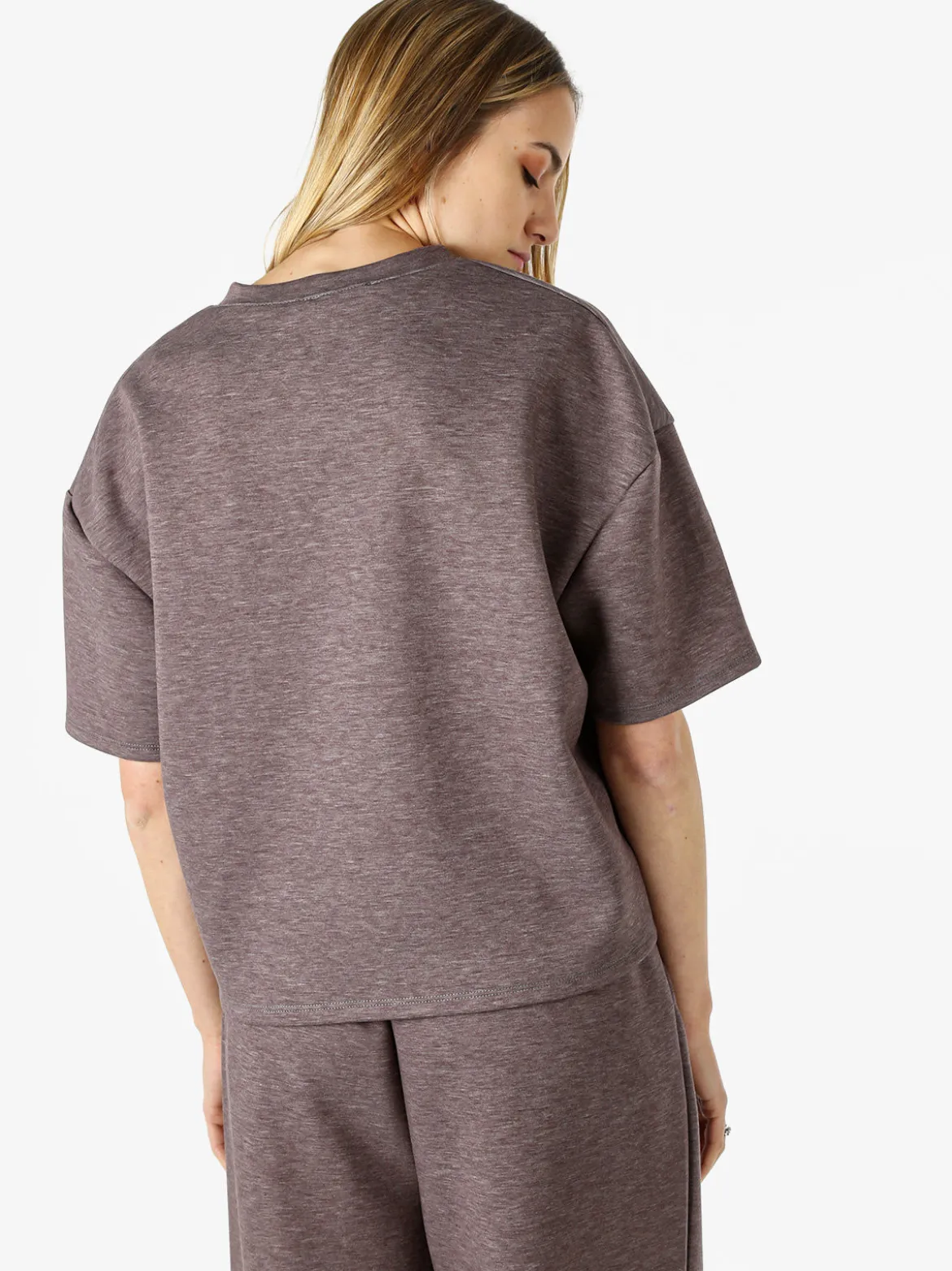Vanita T-shirt donna oversize in felpa - moro