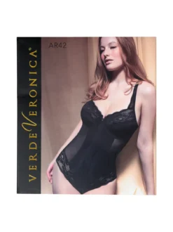 Verde Veronica AR42 Body donna con pizzo coppa C con ferretto - fango