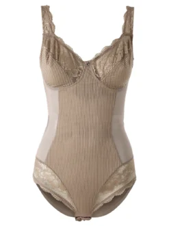 Verde Veronica AR40 Body donna con pizzo senza ferretto coppa D - fango
