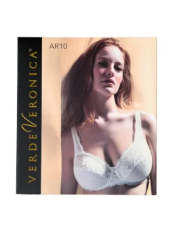 Verde Veronica AR10 Reggiseno preformato con pizzo senza ferretto coppa D - panna