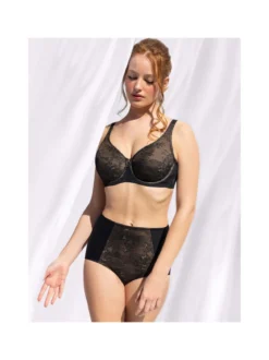 Verde Veronica DR12D Reggiseno donna preformato con ferretto coppa D - nero