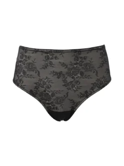 Verde Veronica DR35 Slip donna a vita alta con pizzo - nero