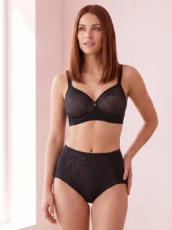 Verde Veronica OD16 Reggiseno donna con coppe imbottite senza ferretto COPPA D - nero
