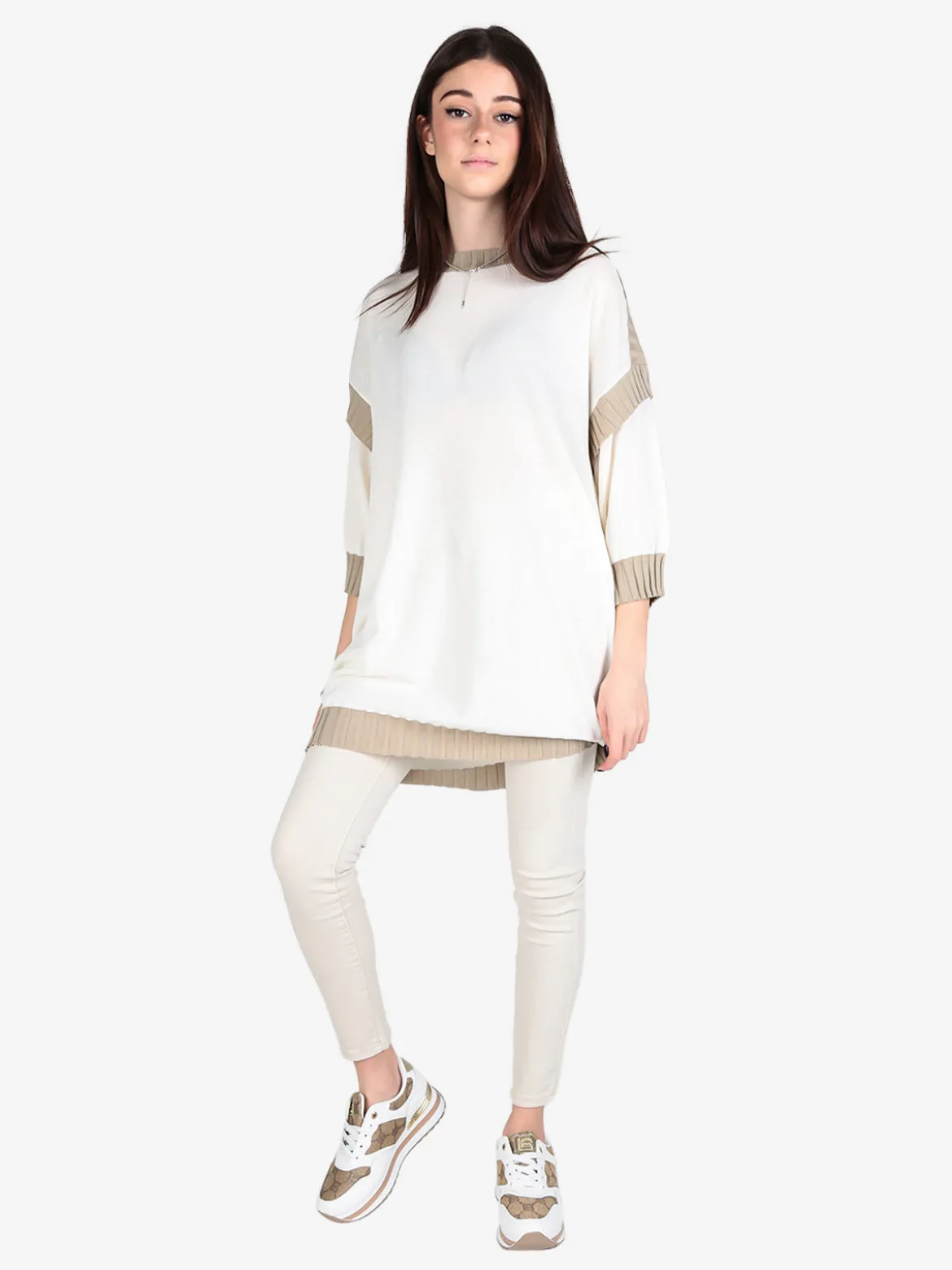 Vicbee Maxi maglia da donna a blocchi di colore