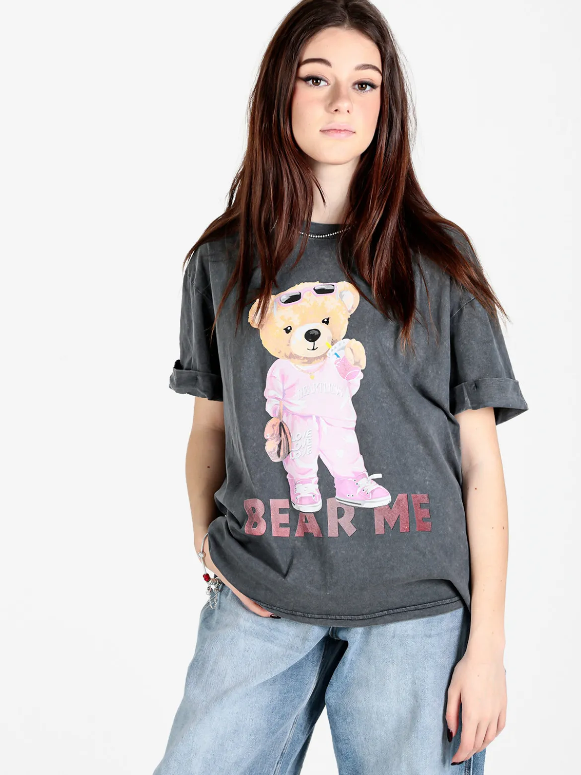 Vicbee T-shirt donna oversize con stampa