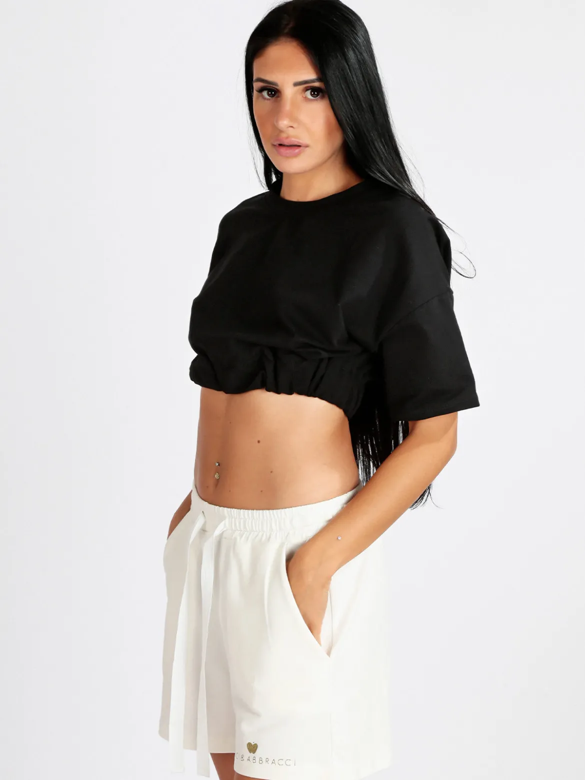 W.Angel Felpa cropped donna manica corta