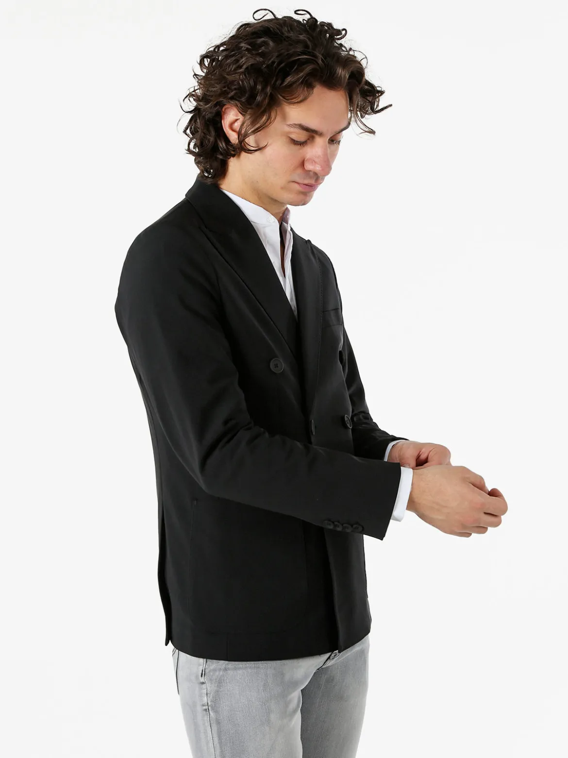 Warren Webber Blazer doppiopetto da uomo - nero