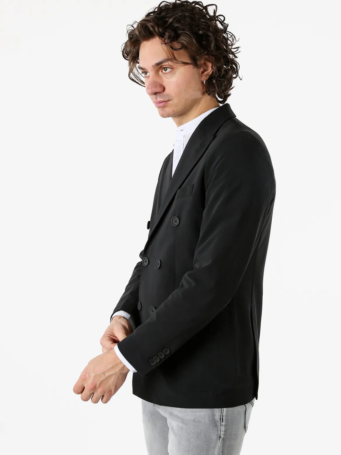 Warren Webber Blazer doppiopetto da uomo - nero