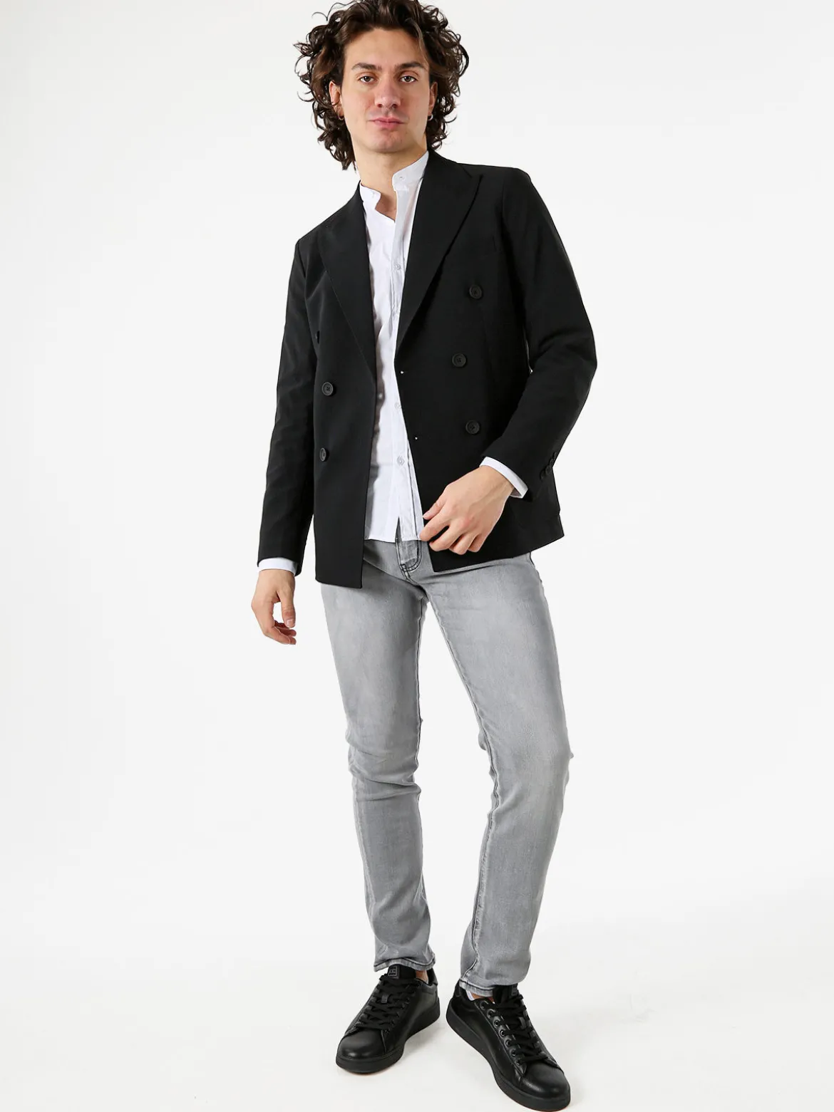 Warren Webber Blazer doppiopetto da uomo - nero