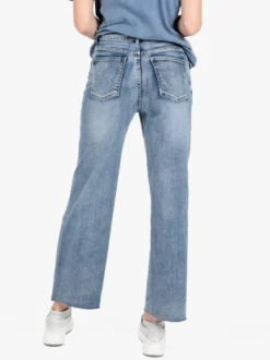 Water Jeans Jeans donna a gamba larga con ricami e strass