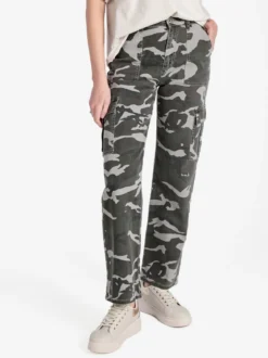 Water Jeans Pantaloni donna militari con tasconi laterali