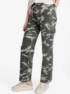 Water Jeans Pantaloni donna militari con tasconi laterali