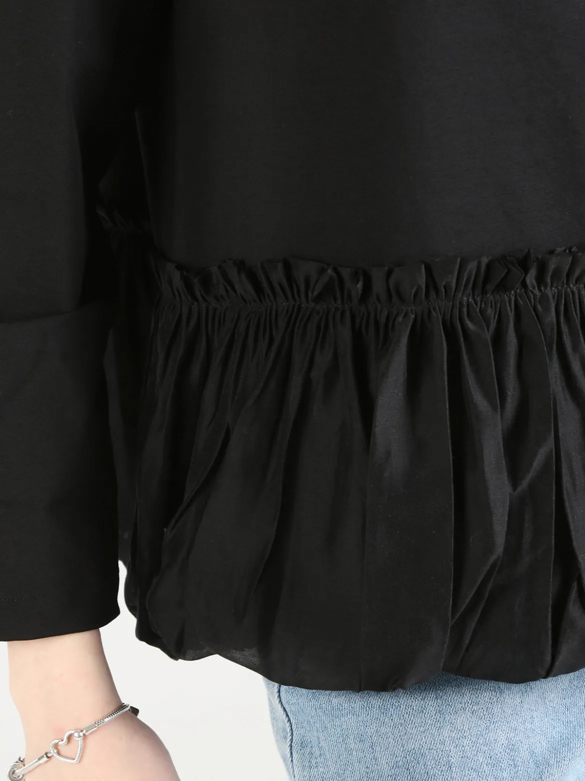 Wendy Trendy Maglia donna oversize con bordo finale a palloncino