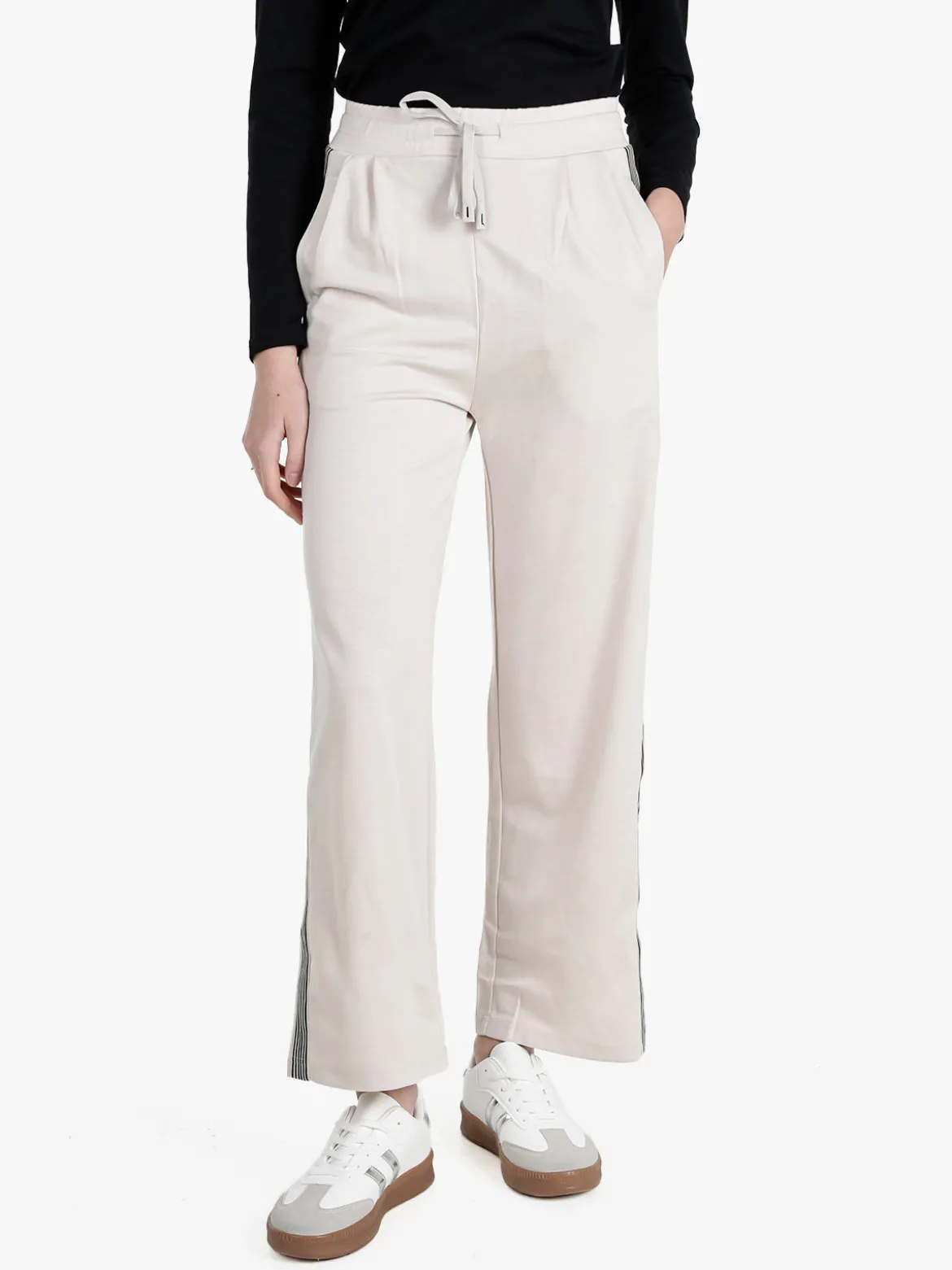 Wit Girl Pantaloni donna con coulisse e strisce laterali