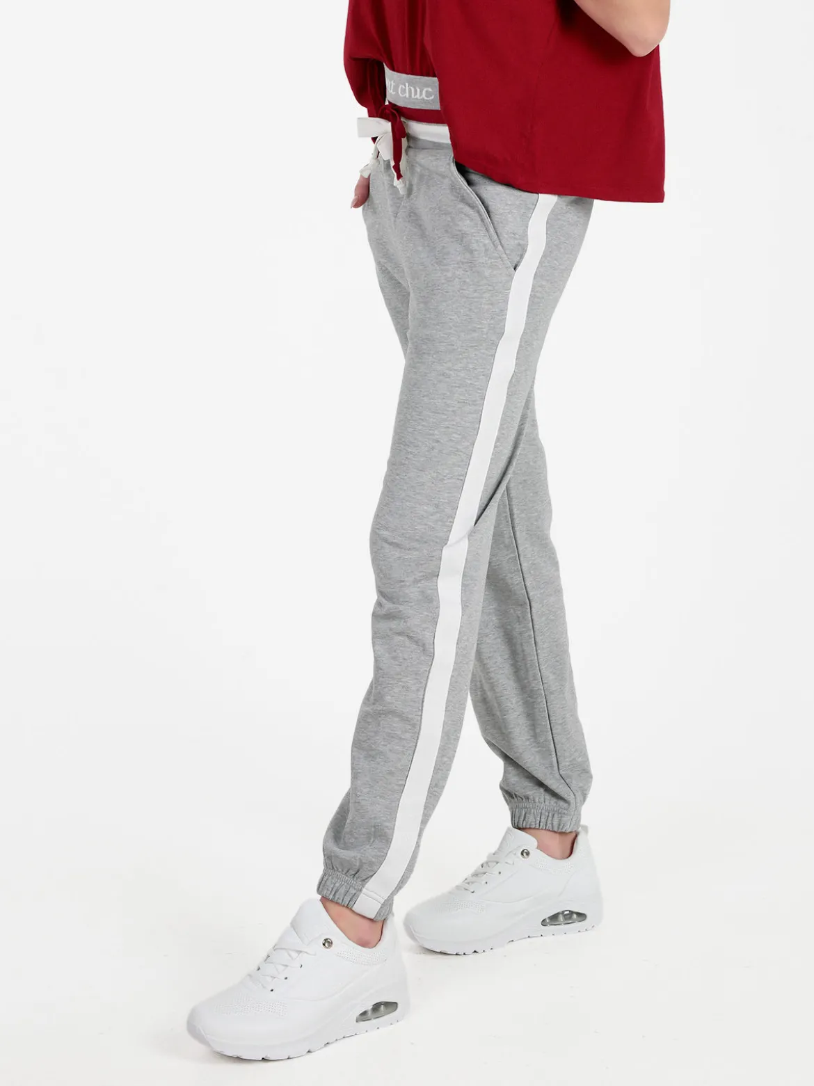 Wit Girl Pantaloni tuta da donna con coulisse e polsini
