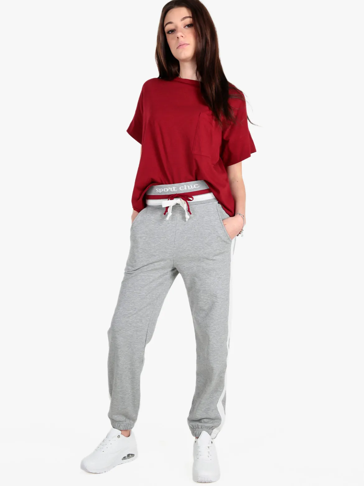 Wit Girl Pantaloni tuta da donna con coulisse e polsini