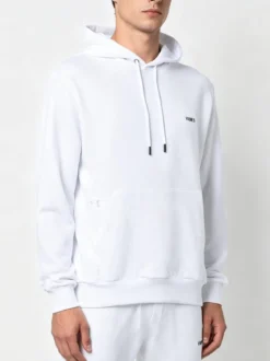 X-Cape Felpa da uomo in cotone con cappuccio - bianco