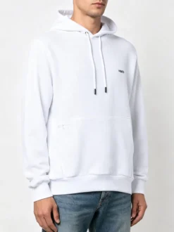 X-Cape Felpa da uomo in cotone con cappuccio - bianco