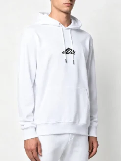 X-Cape Felpa da uomo in cotone con cappuccio - bianco