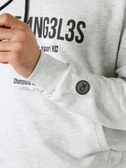 X-Cape Felpa da uomo in cotone con cappuccio e stampa scritta - grigio