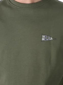 X-Cape Felpa girocollo da uomo in cotone con stampa dietro - militare