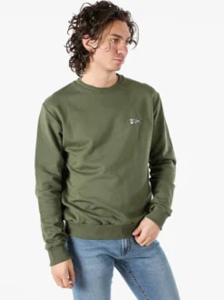 X-Cape Felpa girocollo da uomo in cotone con stampa dietro - militare
