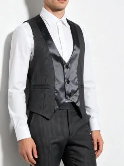 X-Cape Gilet elegante gessato nero