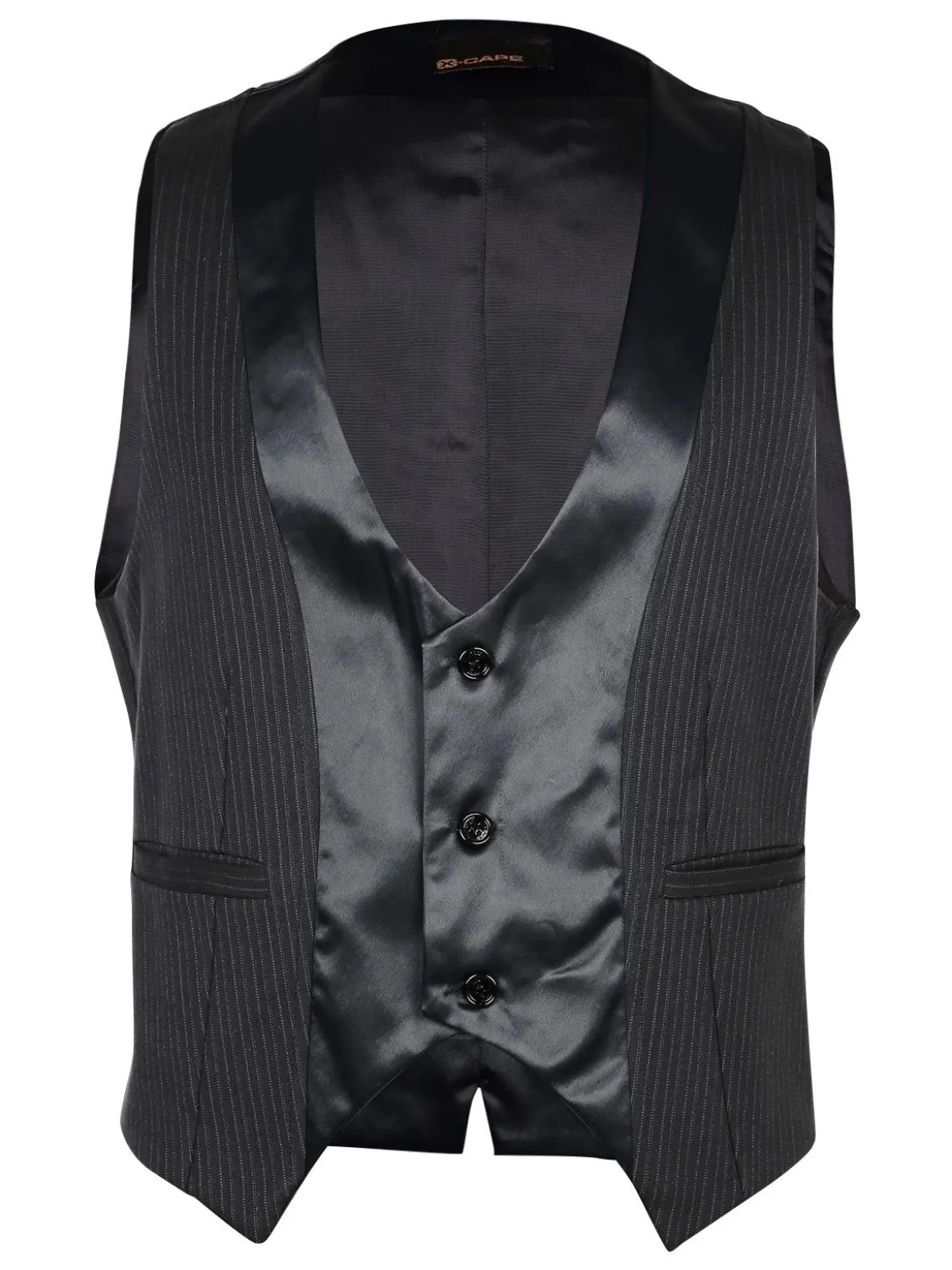 X-Cape Gilet elegante gessato nero