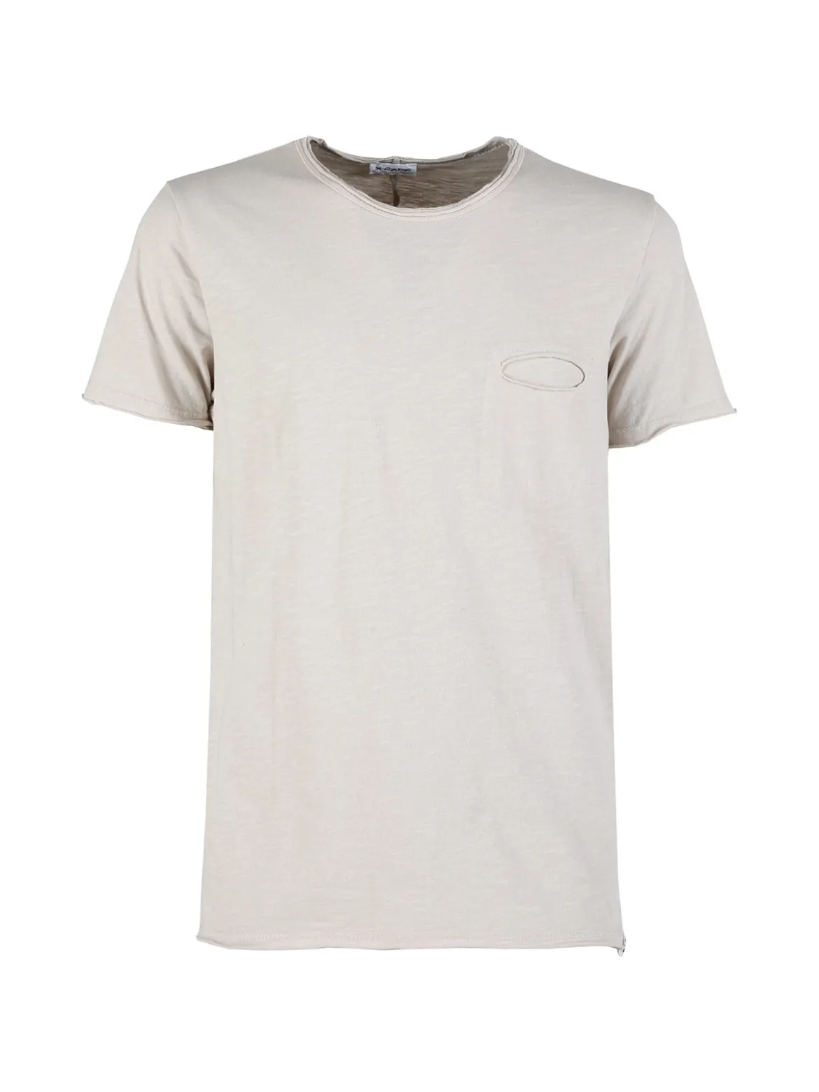 X-Cape T-shirt uomo in cotone con taschino - beige