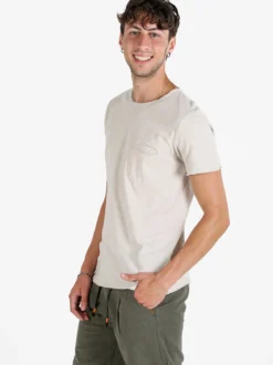 X-Cape T-shirt uomo in cotone con taschino - beige