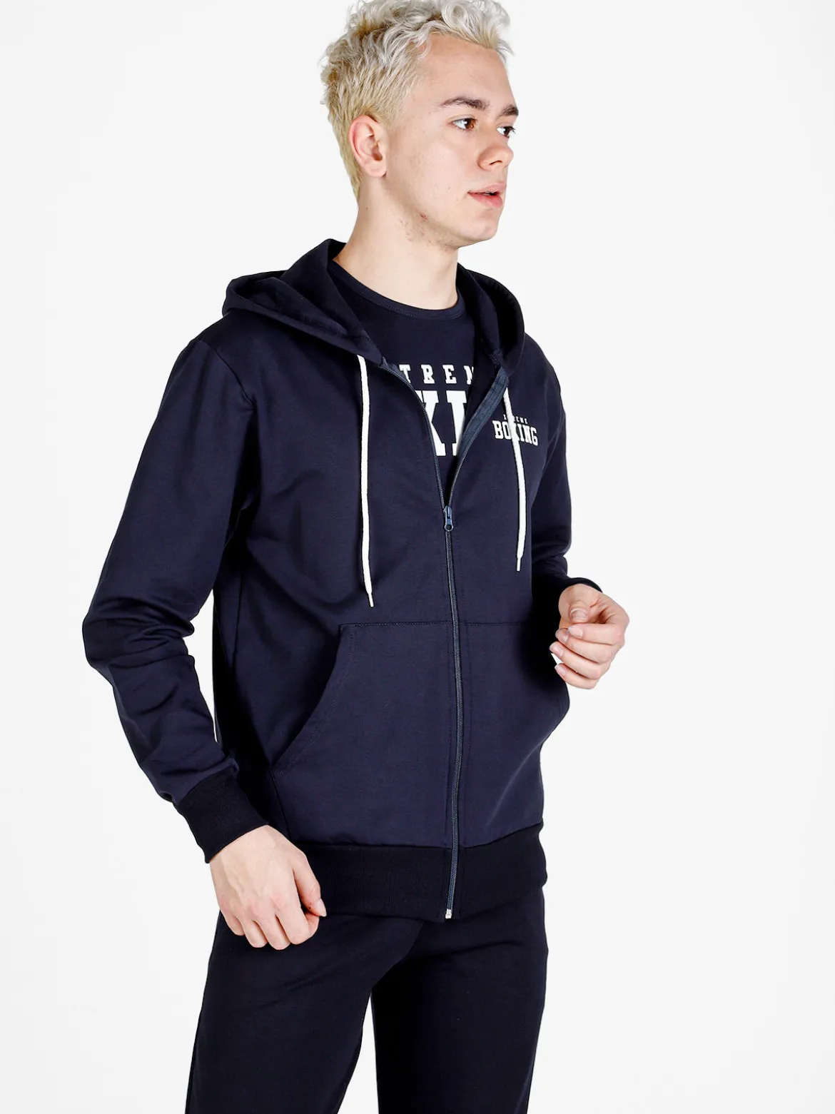 Xtreme Boxing Felpa da uomo con cappuccio e zip