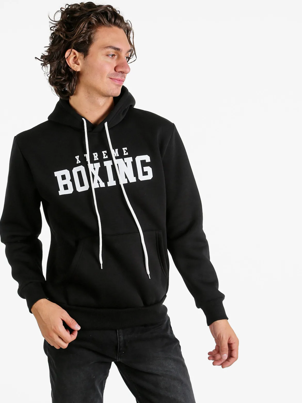 Xtreme Boxing Felpa da uomo con cappuccio - nero