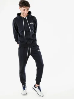 Xtreme Boxing Felpa da uomo in cotone con cappuccio e zip - blu scuro